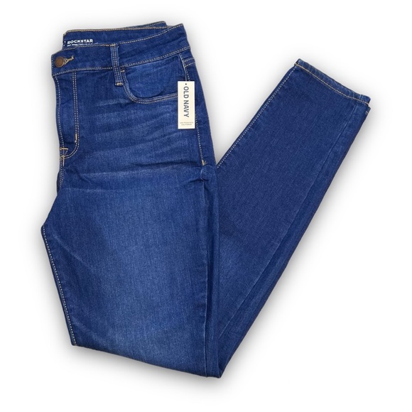 Old Navy Denim - Old Navy Rockstar Mid Rise Super Skinny Jeans Medium Blue Denim NWT 10